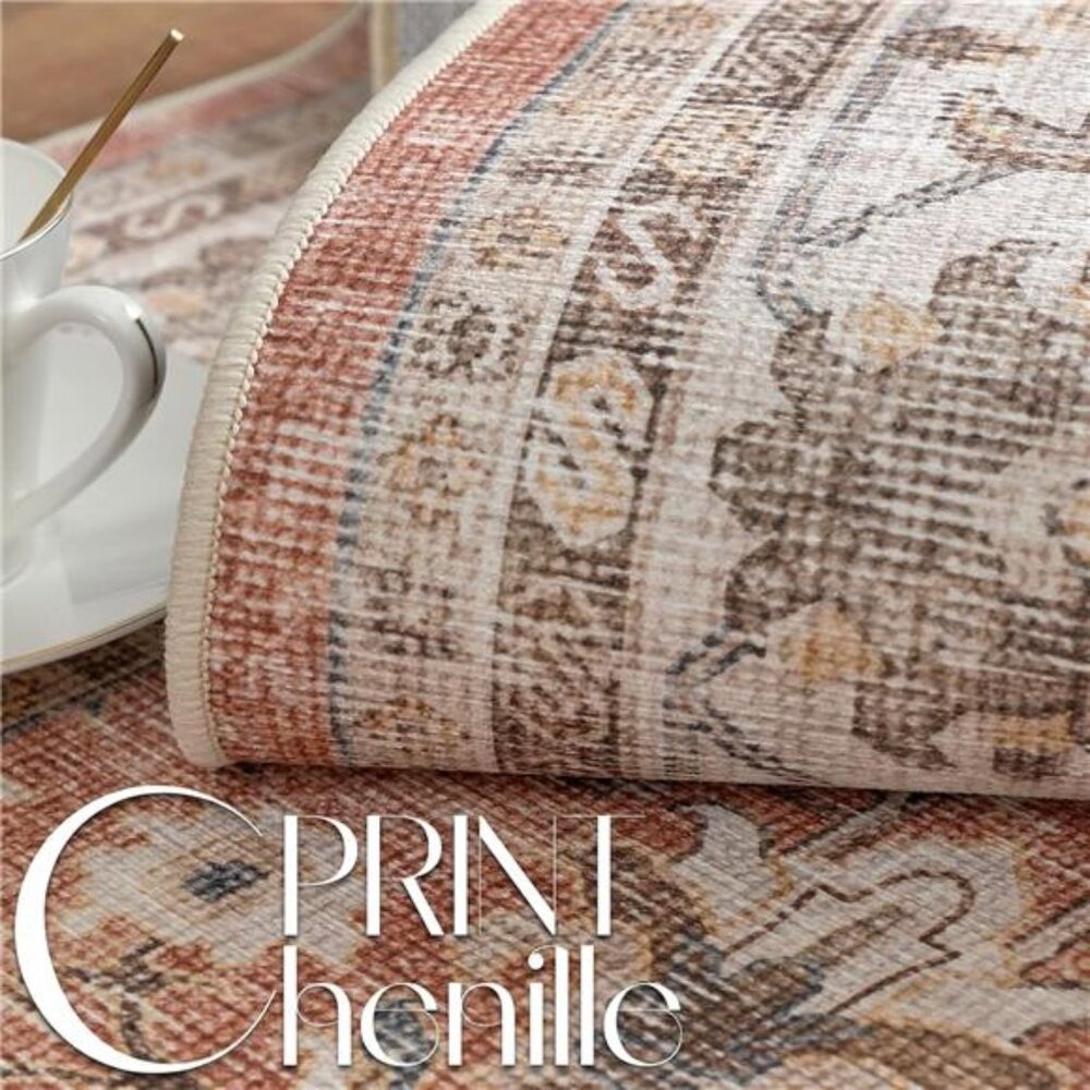 Area Rug Entryway Rug Brick Red Area Rug Kitchen Floor Cover Foldable Thin Rug - Picture 2 of 7